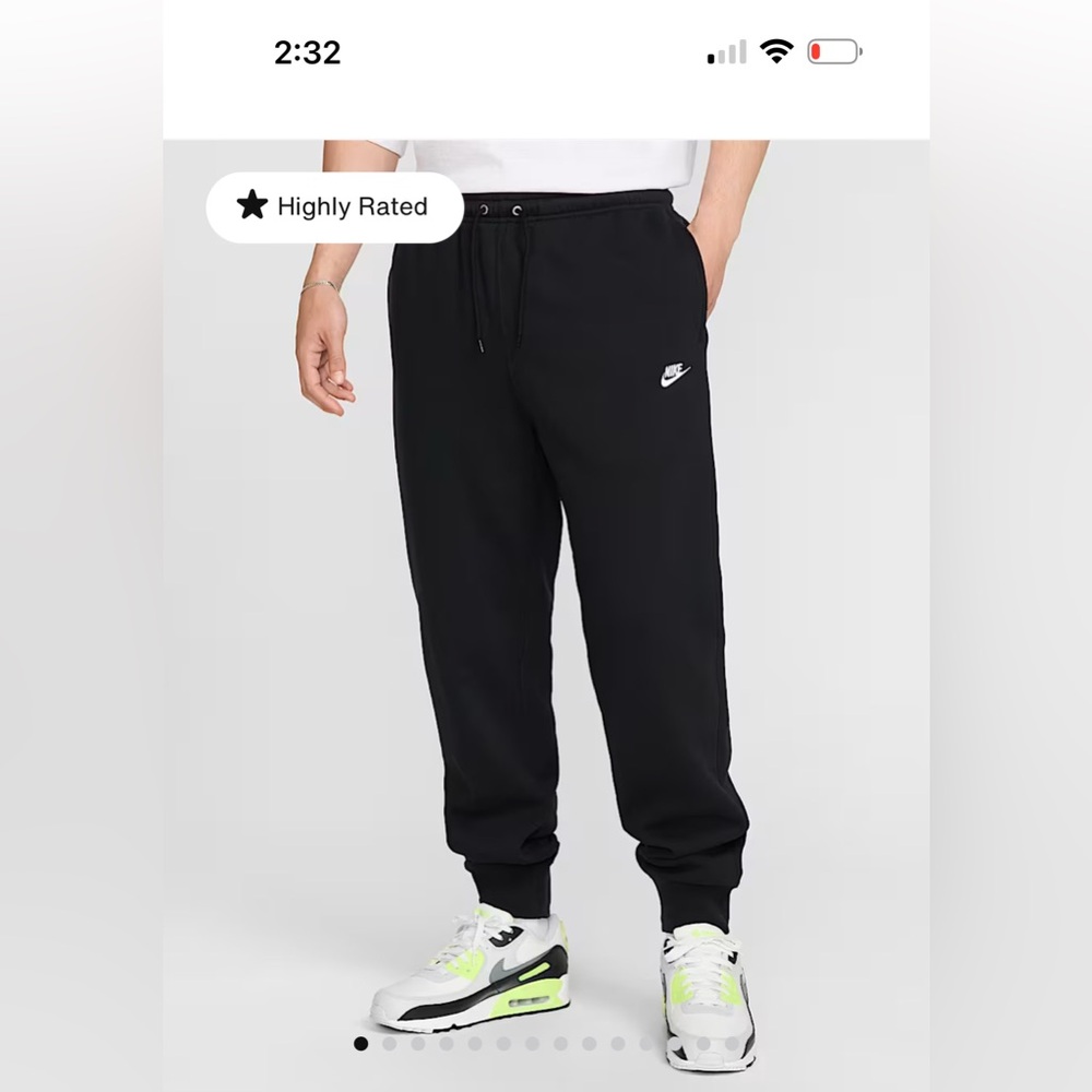 Lot Nike Club Sportswear Fleece Joggers Gray Black Charcoal Mens M Tall MT - Picture 2 of 2